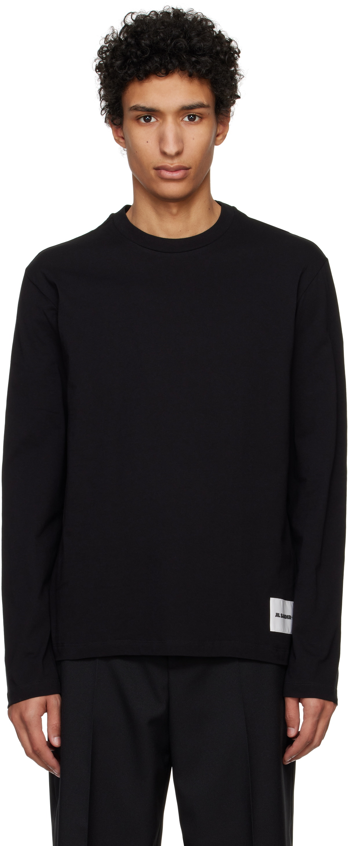 Jil Sander Black Cotton Long Sleeve T-Shirt