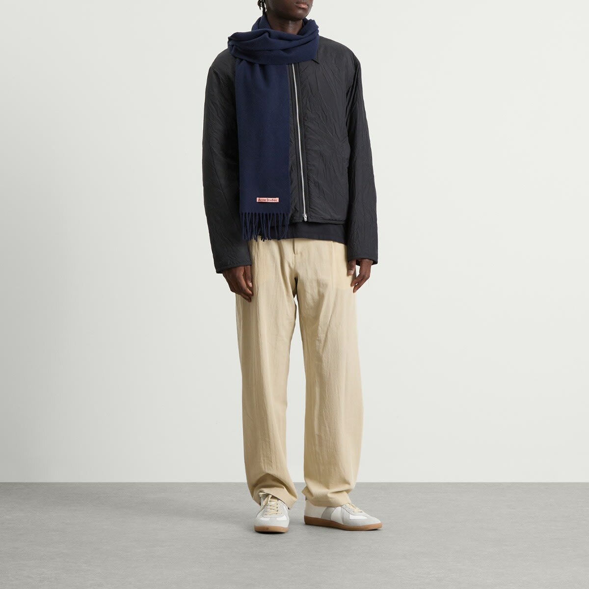 Acne Studios Canada Skinny New Scarf in Navy Blue 