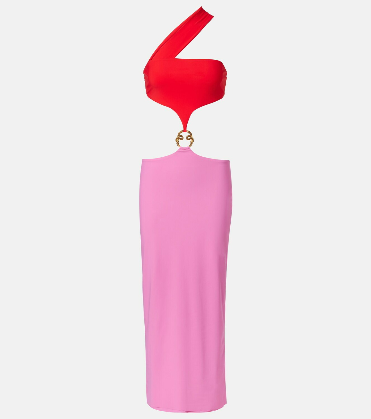 Roberto Cavalli Cutout one-shoulder midi dress