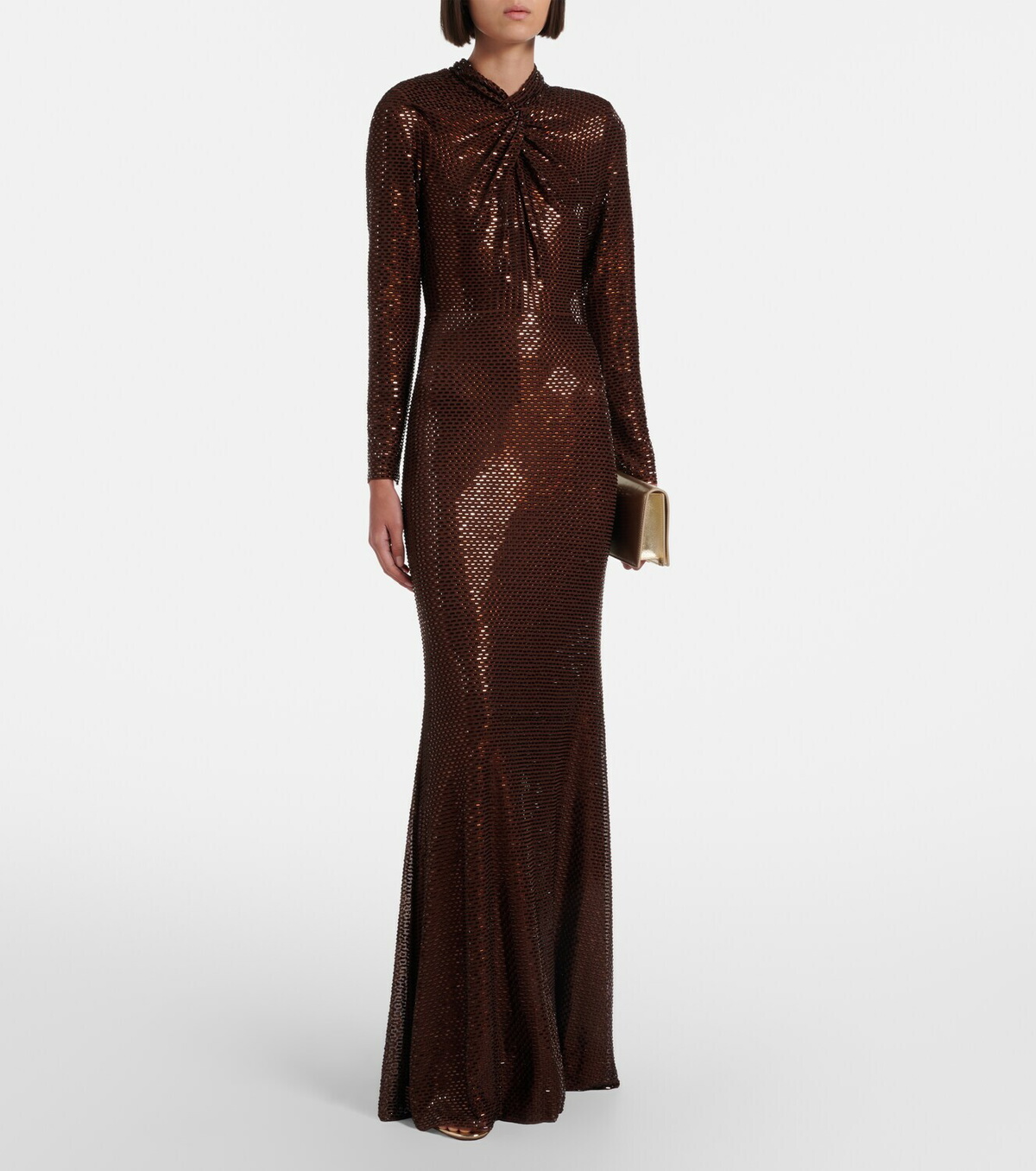 Self-Portrait Embellished gathered gown