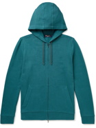 Loro Piana - Logo-Embroidered Cotton-Jersey Zip-Up Hoodie - Blue