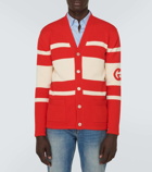 Gucci Interlocking G striped cotton cardigan