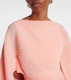 Solace London Adami plissé caped maxi dress