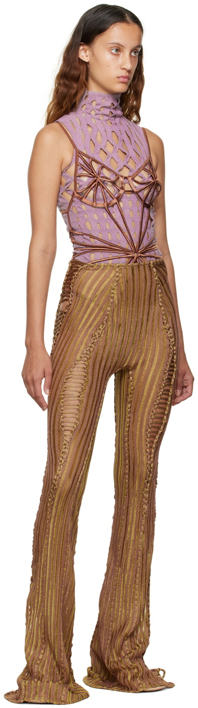 Isa Boulder SSENSE Exclusive Brown Lace Bodysuit Isa Boulder