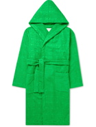 Bottega Veneta - Intrecciato Cotton-Terry Hooded Robe - Green