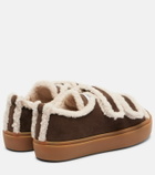Inuikii Shearling-trimmed suede low-top sneakers