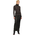 Rick Owens Black Tower Dirt Pillar Leather Maxi Skirt