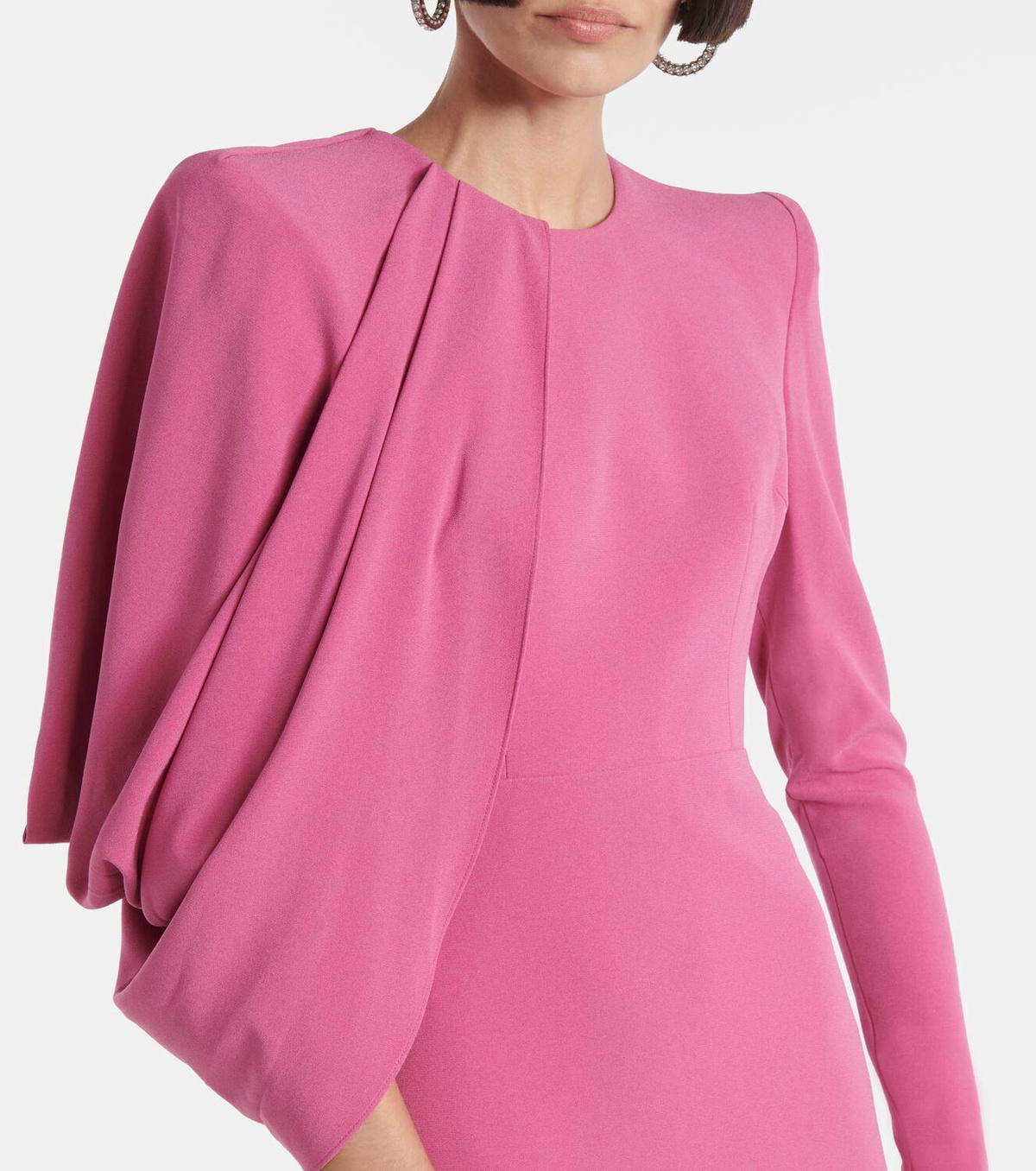 Alex Perry Caped asymmetric crêpe minidress