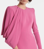 Alex Perry Caped asymmetric crêpe minidress