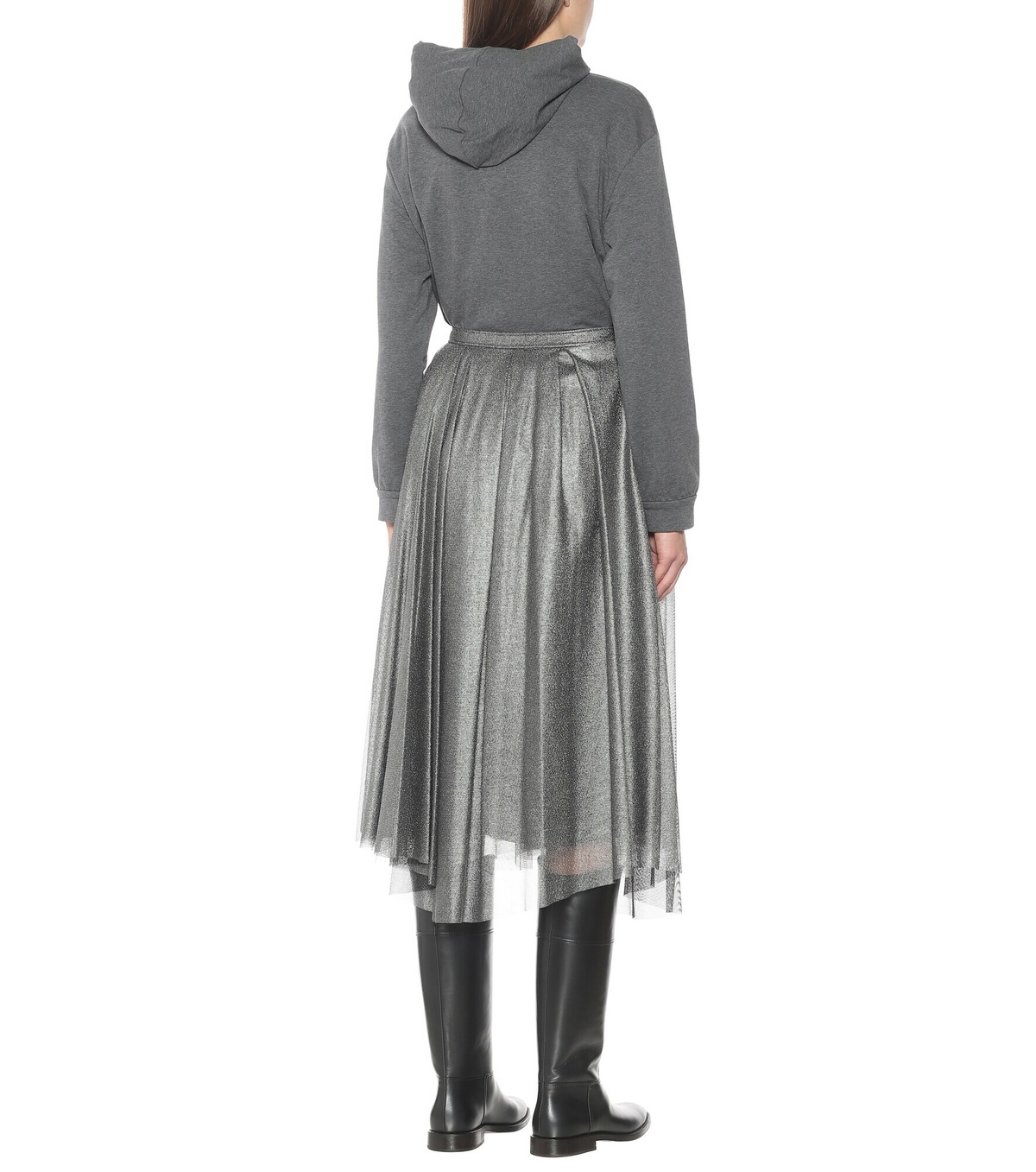Brunello Cucinelli Brown Acetate Midi Skirt
