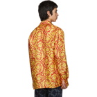 Versace Red and Gold Barocco Print Shirt