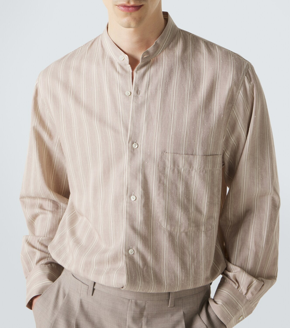 Stòffa Striped cotton and silk shirt