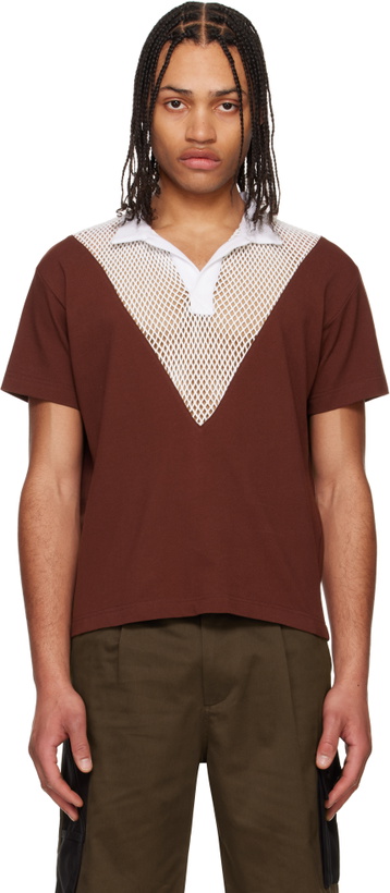 Photo: Olly Shinder White & Burgundy V Hybrid Polo