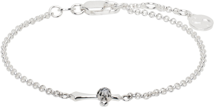 Photo: Stolen Girlfriends Club SSENSE Exclusive Silver Gothic Side Cross Bracelet