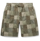 Neighborhood - Patchwork Cotton Drawstring Shorts - Green