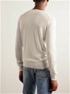 TOM FORD - Cashmere and Silk-Blend Henley T-Shirt - Neutrals
