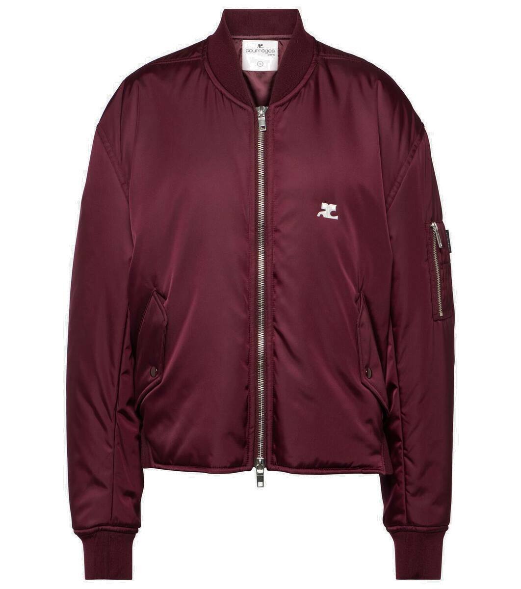 Courrèges Brown Bow Collar Bomber Jacket Courreges