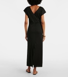 Plan C Asymmetric draped midi dress
