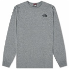 The North Face Men's Long Sleeve Simple Dome T-Shirt in Medium Grey Heather