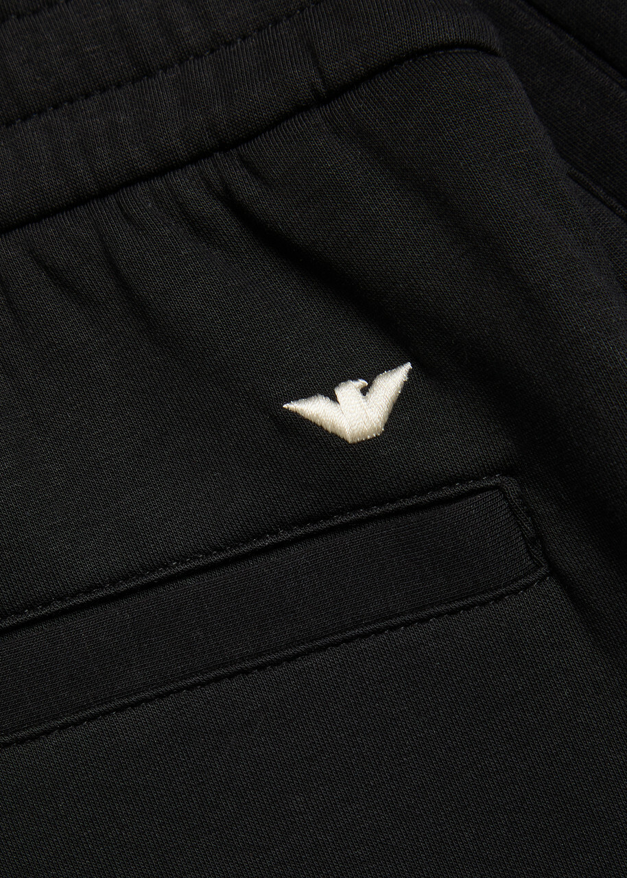 Emporio Armani Tapered-leg Jersey Sweatpants Black