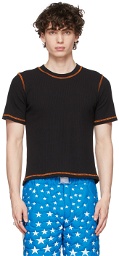 Phlemuns SSENSE Exclusive Black Contrast Stitch Backless T-Shirt