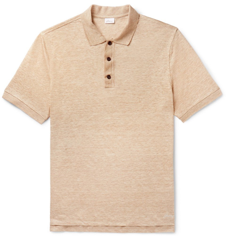 Brioni - Mélange Linen Polo Shirt - Beige Brioni
