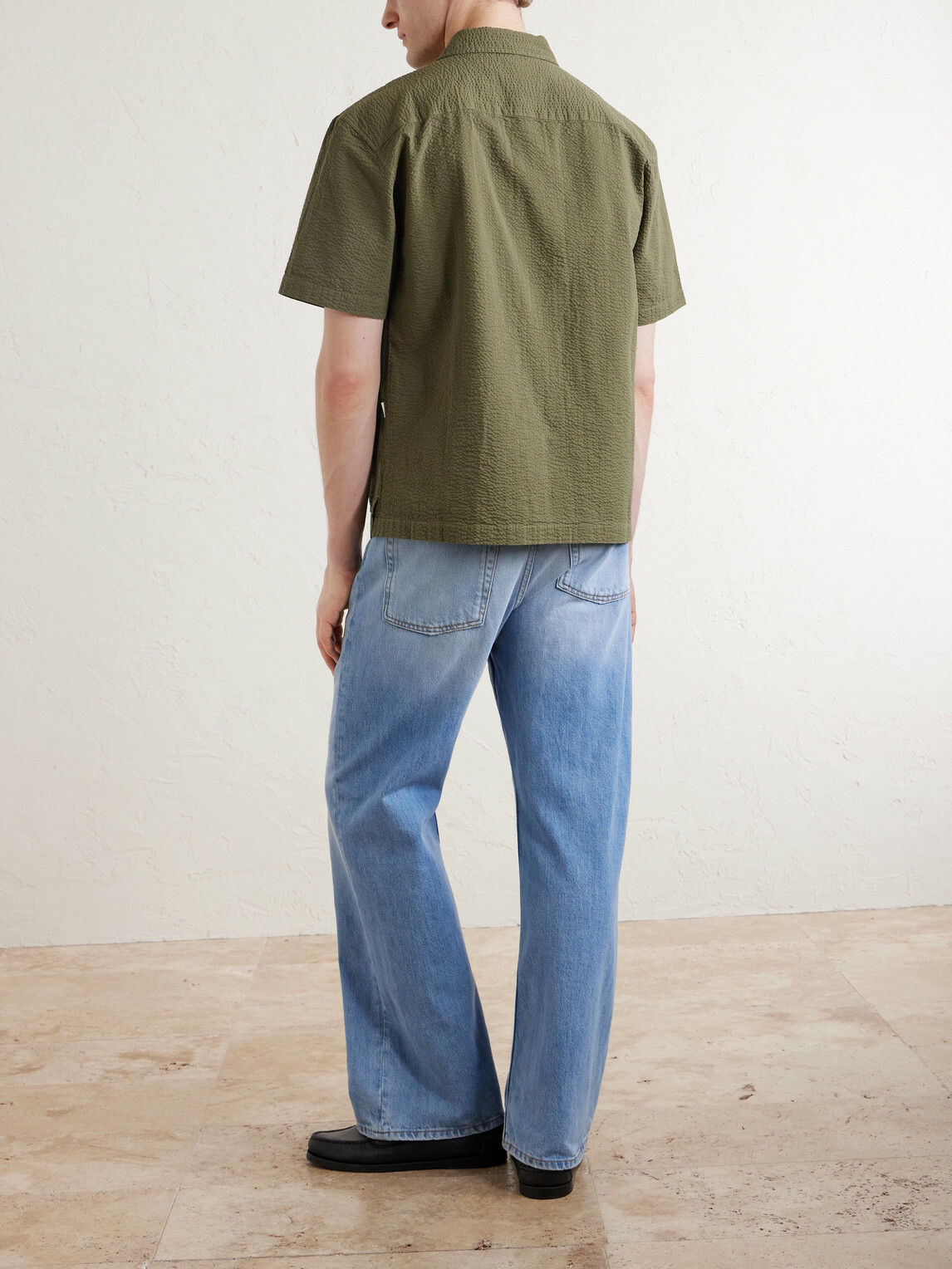 Aimé Leon Dore - Cropped Cotton-Seersucker Shirt - Green