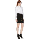 Pierre Balmain Black Button Miniskirt