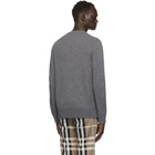 Burberry Grey Cashmere Monogram Motif Sweater