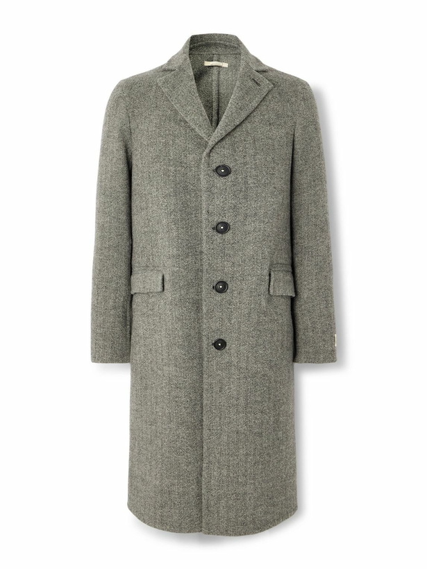 Photo: Massimo Alba - Austin Herringbone Virgin Wool Coat - Gray