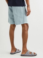 Mr P. - Cotton and Linen-Blend Twill Drawstring Shorts - Blue