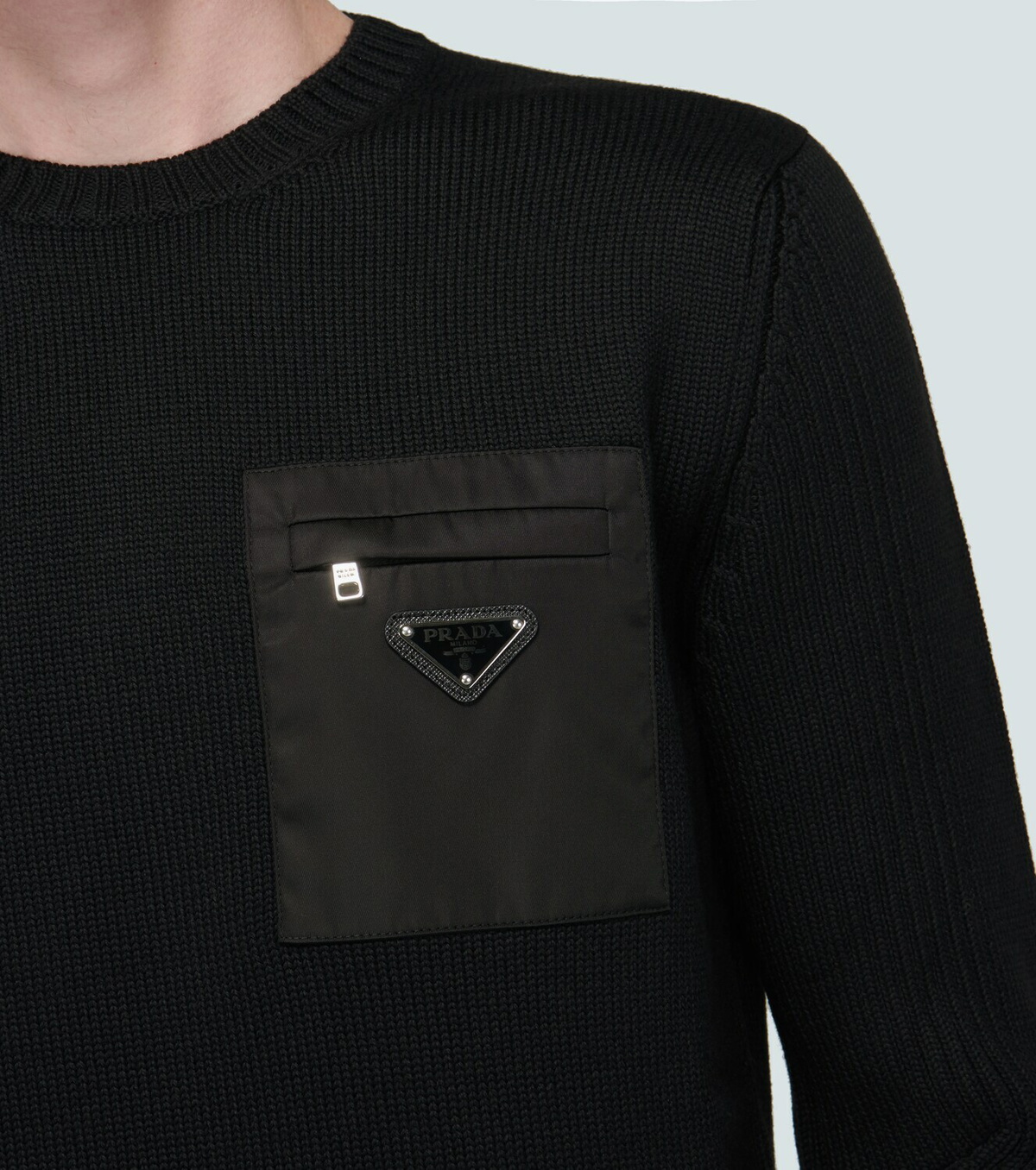 Prada Crewneck sweater with nylon pocket