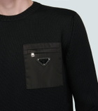 Prada Crewneck sweater with nylon pocket