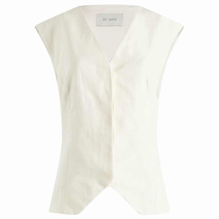 Photo: ST. Agni Women's Minimal Tailored Vest in Ivory
