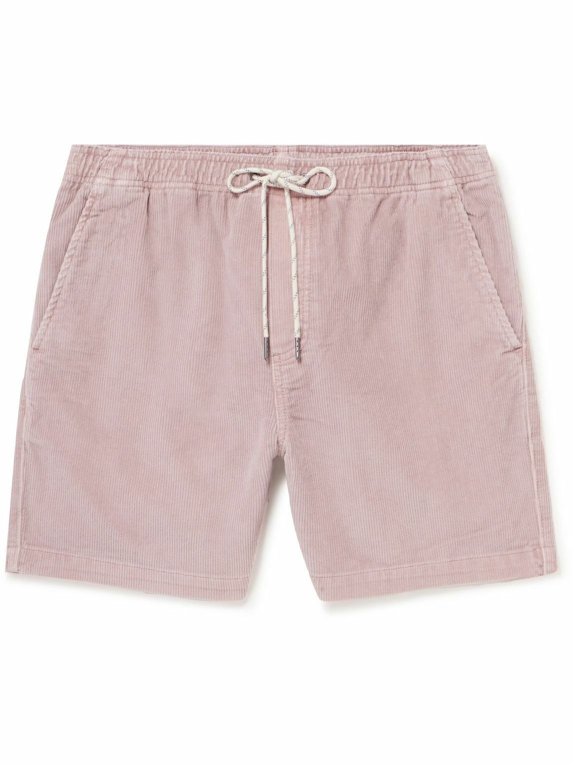 Photo: Faherty - Straight-Leg Organic Cotton-Blend Corduroy Drawstring Shorts - Pink