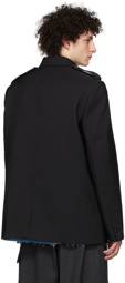 We11done Black Regular Collar Jacket