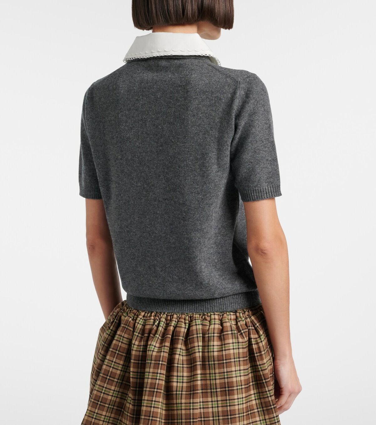 Miu Miu Logo cashmere polo shirt