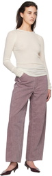 AURALEE Purple Washed Organic Canvas Jeans