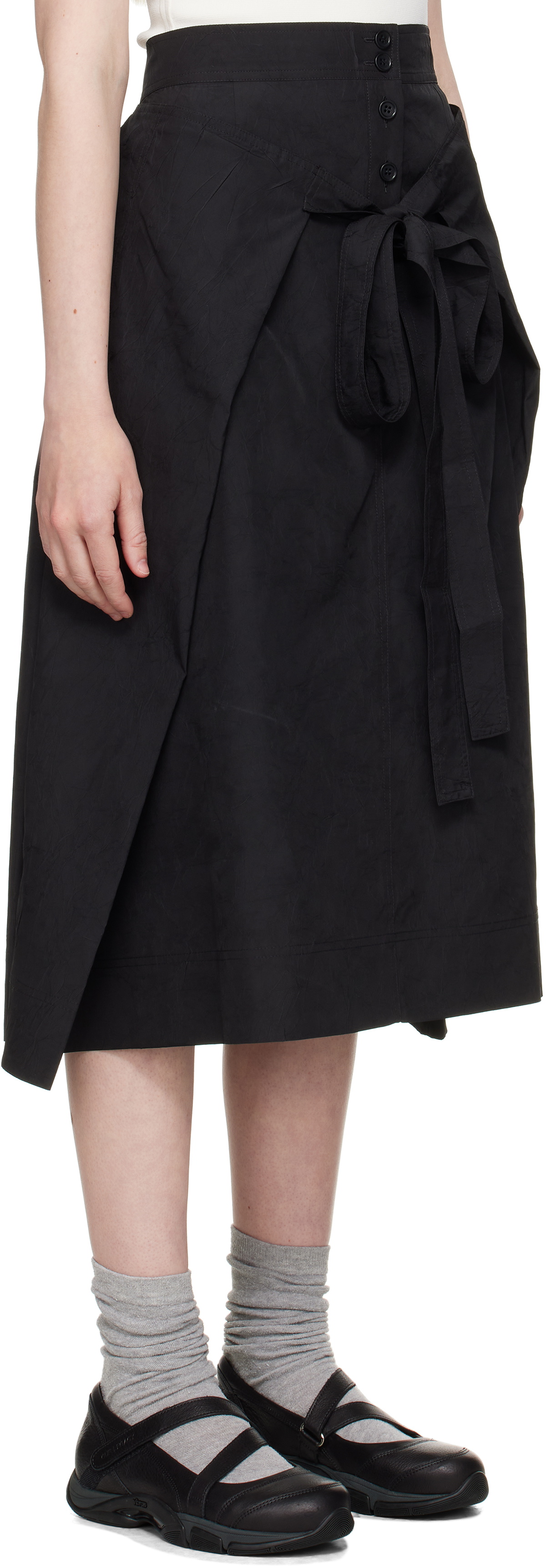 YMC Black George Midi Skirt
