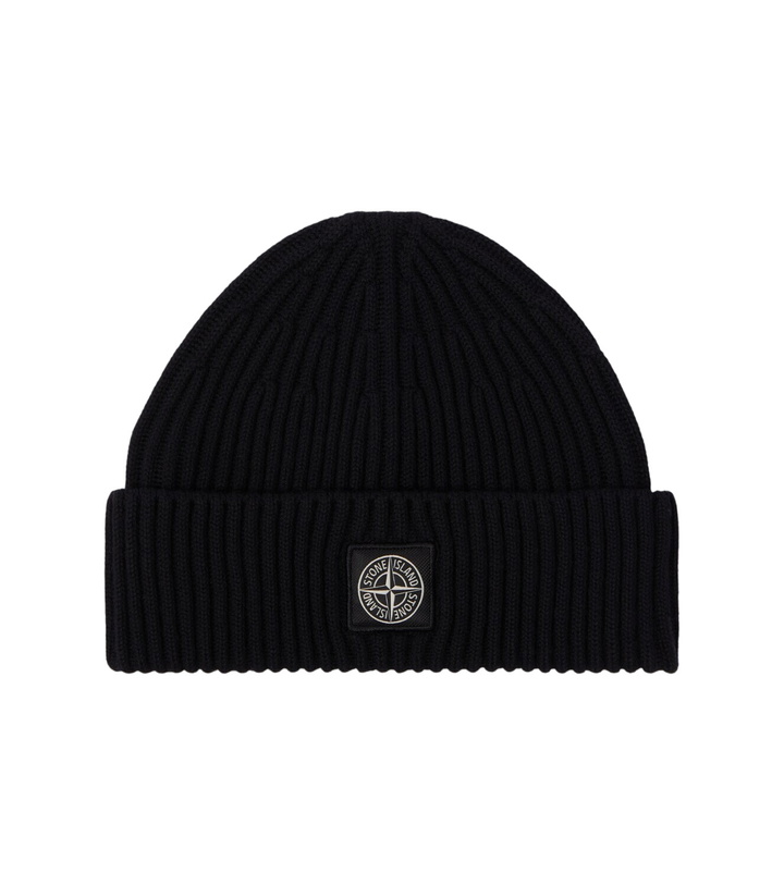 Photo: Stone Island Compass ribbed-knit virgin wool beanie