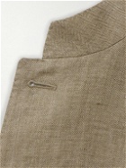 Kingsman - Argylle Nehru-Collar Herringbone Linen Jacket - Neutrals