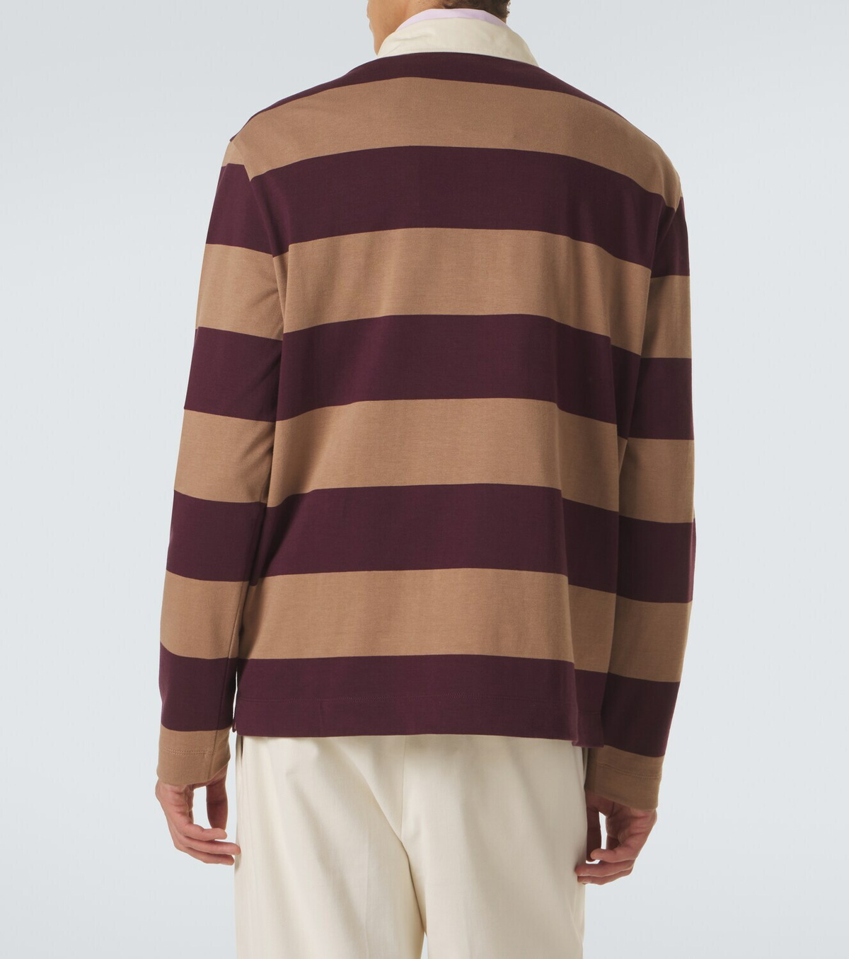 Moncler Striped cotton piqué polo shirt
