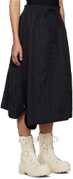 Y-3 Black Quilted Midi Skirt