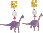 Off-White Multicolor Fun Dino Earrings