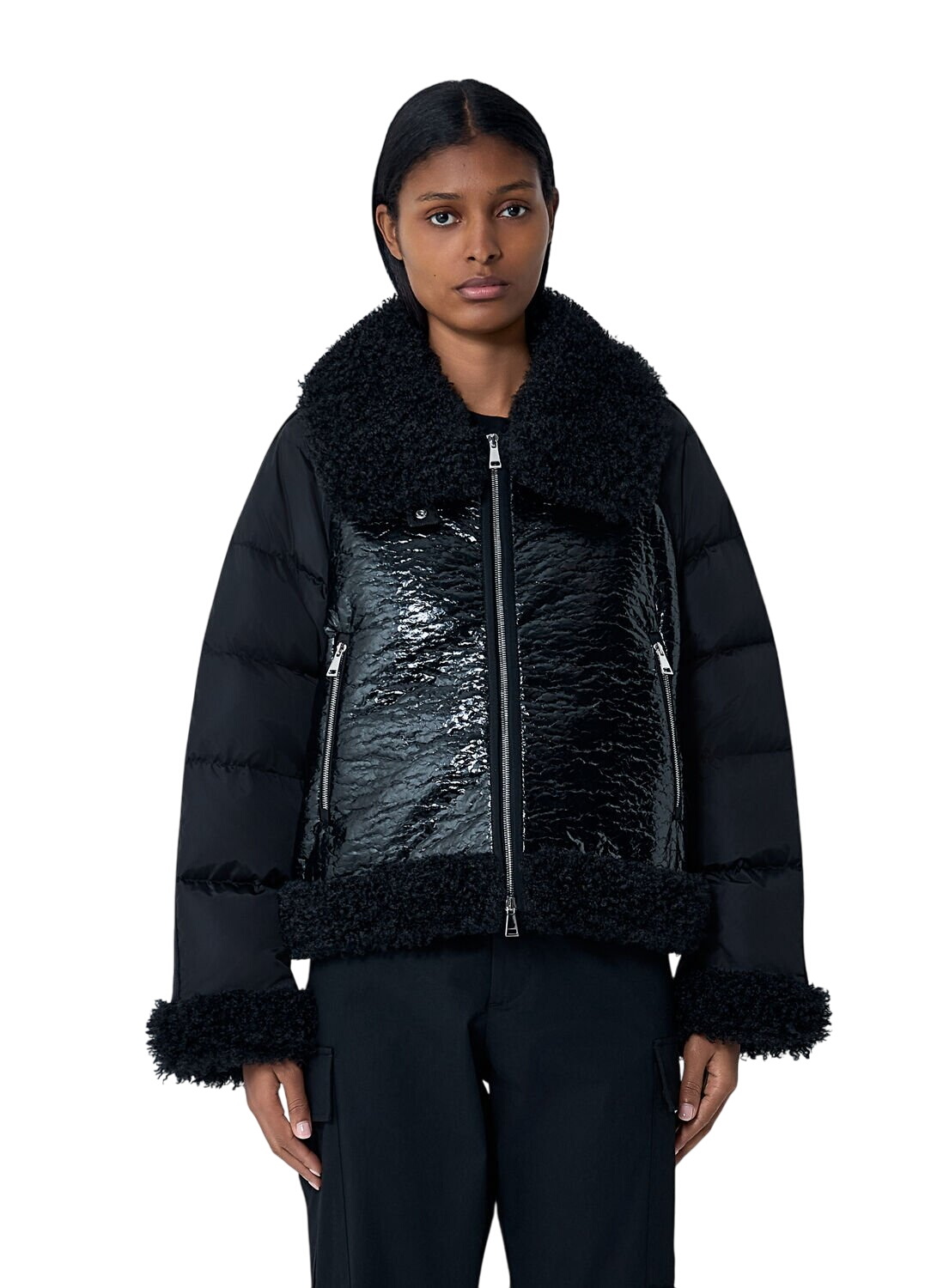 Moncler Black Down Albizia Coat Moncler