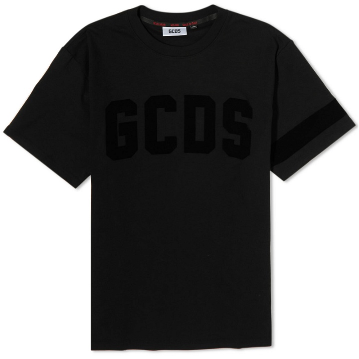 Photo: GCDS Men's Velvet Logo T-Shirt in Black
