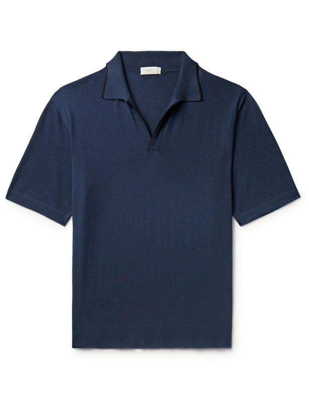 Photo: Agnona - Cashmere Polo Shirt - Blue