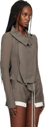 Rick Owens Gray Temple Classic Biker Jacket