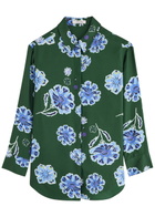 Dorothee Schumacher Floral Garden Printed Silk Blouse Green
