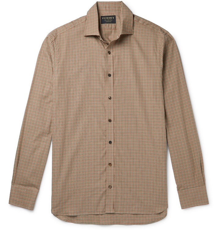 Photo: Purdey - Grouse Checked Cotton Shirt - Neutrals